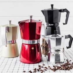 Cafetera Italiana Express 600ml Aluminio Roja Evva Ibili