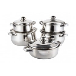 Batería De Cocina 10 Piezas Acero Inoxidable Dussel
