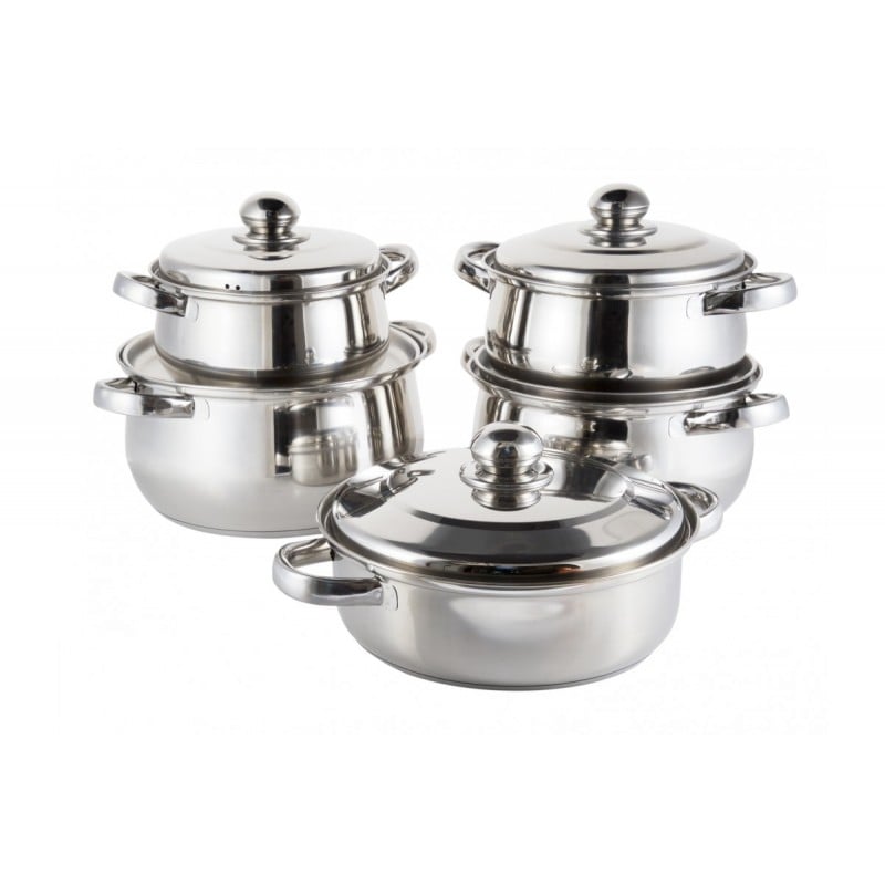 Batería 10 piezas Dussel acero inoxidable ollas cacerolas tapas cocina hogar