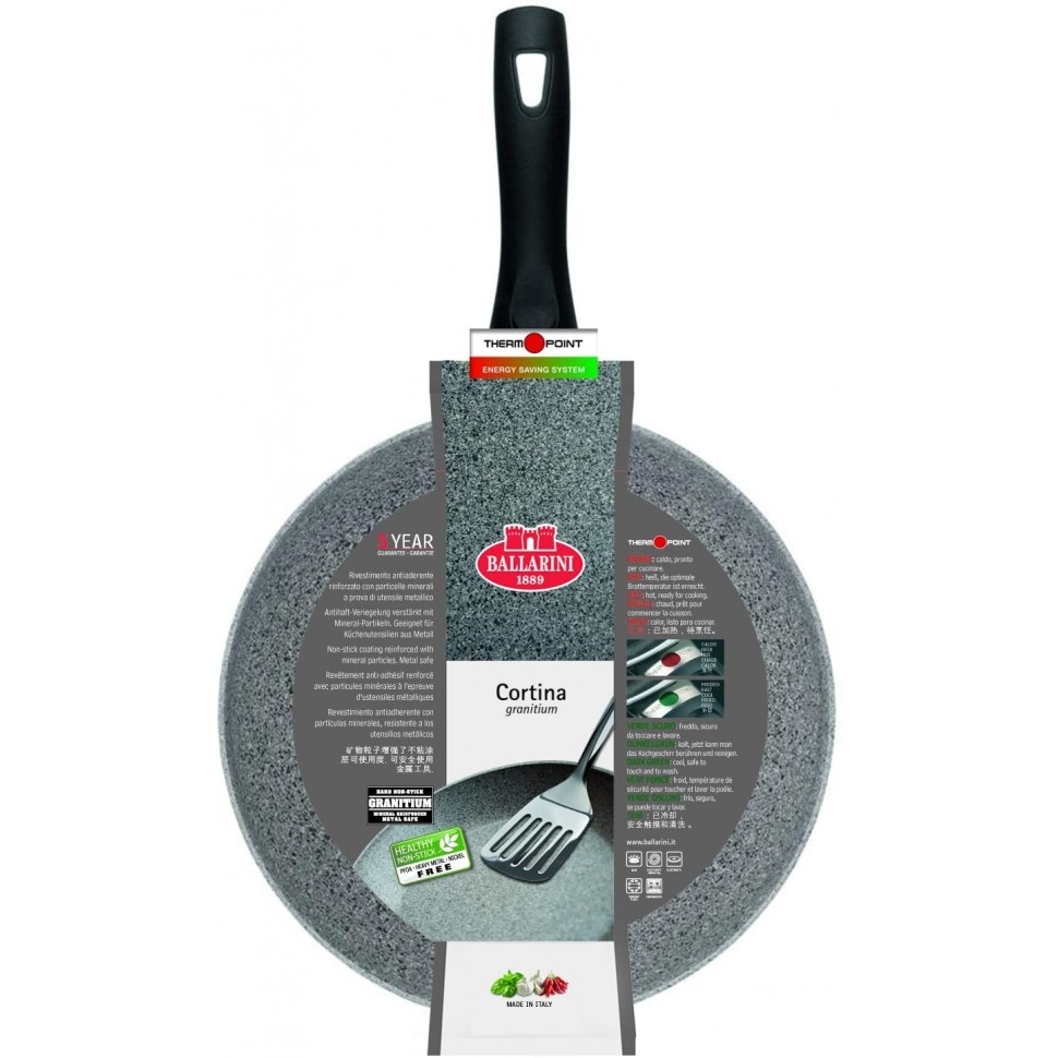 Casserole - BALLARINI - Savic Cortina Granitium Eco - 16 Cm - Anti-adhésif - Gris - Maison