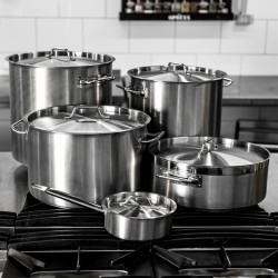 Cacerola Alta Con Tapa Y Mango 2Lt Inoxidable 16X19,5Cm E11301 Wolfen