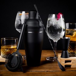 Set Bar 4Pzs Negro Manhattan Lux Lugano
