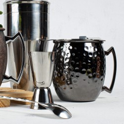 Jarra 500Ml Martillado Negro Brillante Moscow Mule Lugano