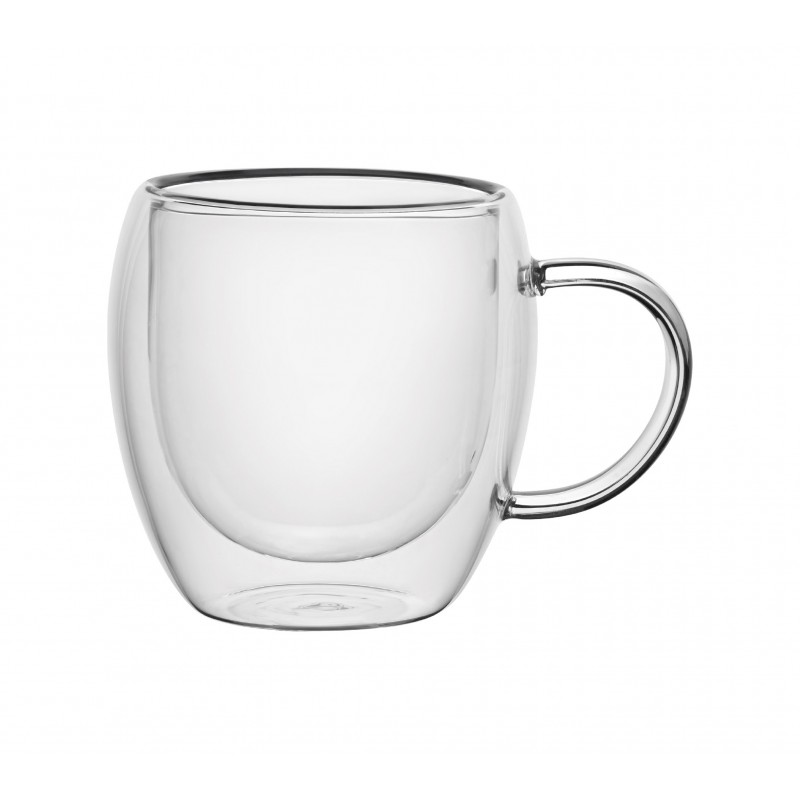Tazas doble pared borosilicato Viena Lugano 220ml set diseño moderno para café o té menaje hogar Chile