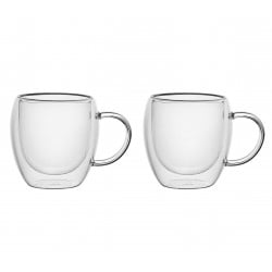 Set 2 Pzs Tazas Doble Pared 220Ml Borosilicato Viena Lugano