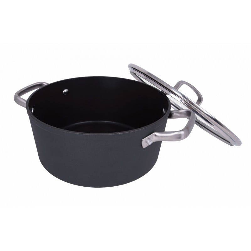 Cacerola 24cm 4,3lt Samoa Arcos. Olla de cocina antiadherente con tapa. Menaje para cocinar profesional.