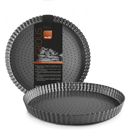 Molde Rizado Perforado 24cm Crous Ibili para tartas y quiches crujientes. Utensilios de repostería Ibili. Fabricado en España.