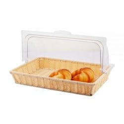 Display Con Tapa Policarbonato Base Rattan Gn 1/1 10Cm Sunnex