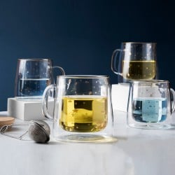 Set 2 Tazas Doble Pared 400Ml Borosilicato Constelación Lugano