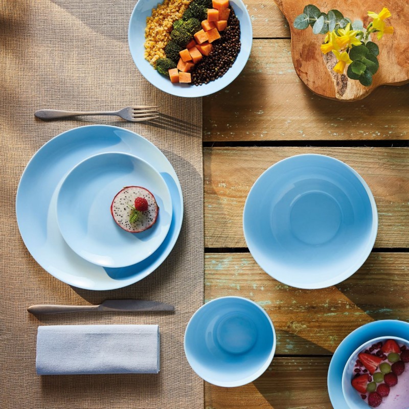Bowl 21cm Celeste Diwali Luminarc. Vajilla elegante y moderna para tu mesa. Diseño vibrante y resistente. Ideal para servir t...