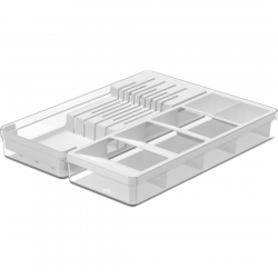 Organizador De Cuchillo Y Cubiertos Blanco Clear Ou
