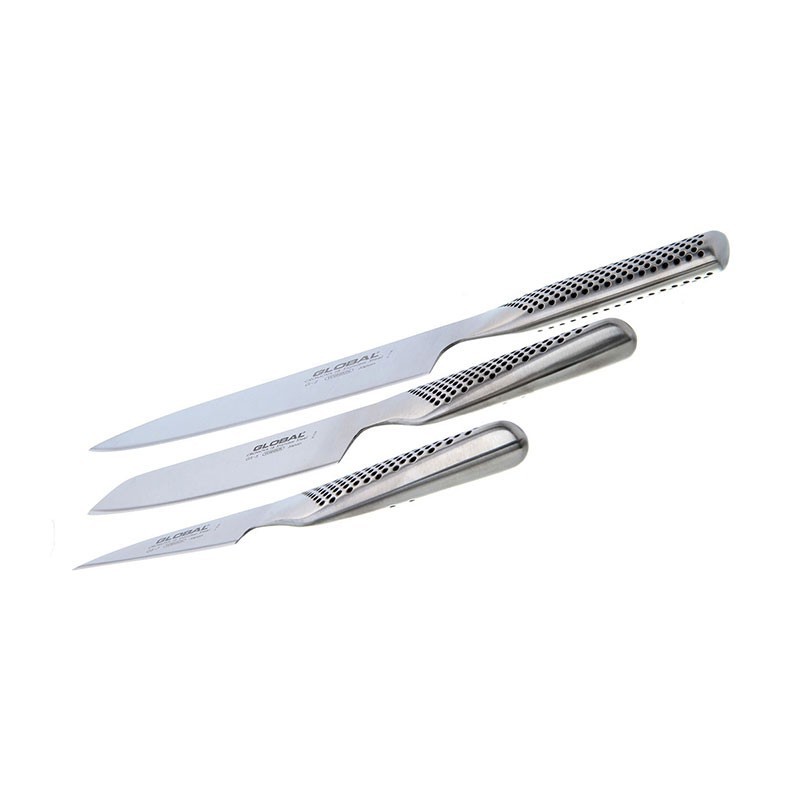 Set 3 Cuchillos G2-GS5-GS7 G257 Global acero inoxidable afilados mango ergonómico diseño japonés cocina profesional hogar Chile