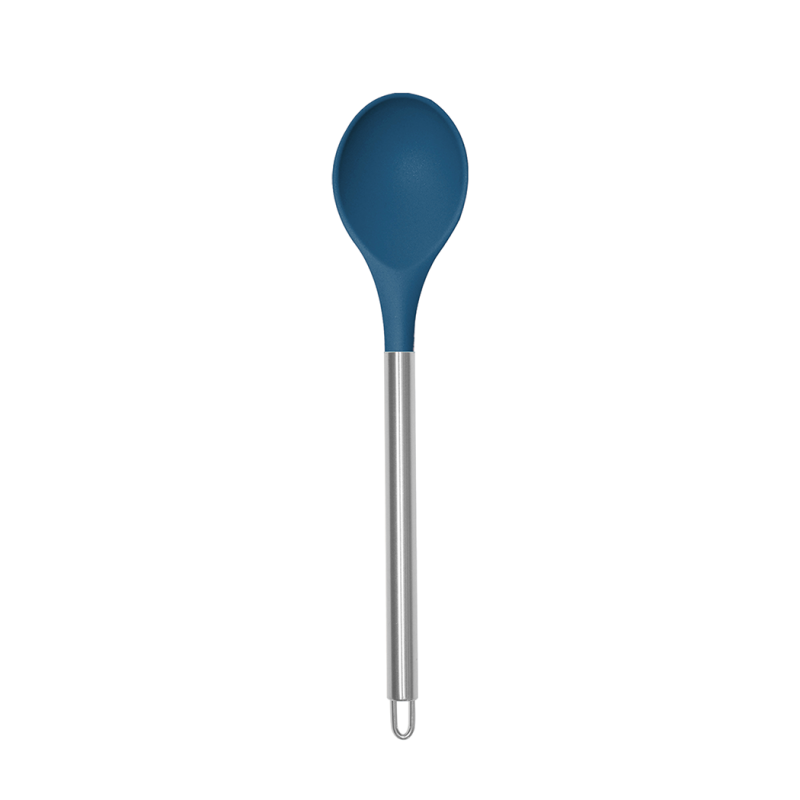 Cuchara Silicona Mango Acero FTA cocina utensilio menaje hogar azul acero inoxidable