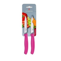 Juego Cuchillos Verdura Color Rosado. Hoja 10 Cm. Victorinox