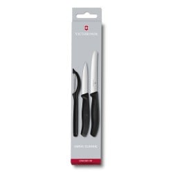 Set De Cuchillos Mondadores Swiss Classic Con Pelador, 3 Piezas Color Negro Victorinox