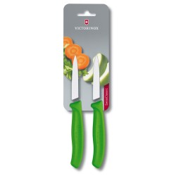 Set 2 Cuchillos Verdura Swiss Classic Mondador Verde 8Cm Victorinox