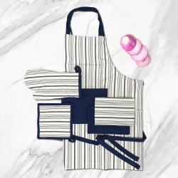 Set 2 Paños De Cocina Con Líneas Azul Fta