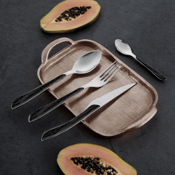 Set Cubertería 24 Pzs Negro Eclat Nature Amefa