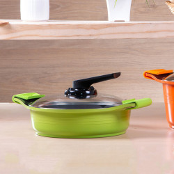 Arrocera Con Asas Silicona 24Cm 2,5Lt Verde Pistacho Natural Roichen