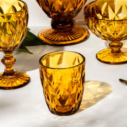 Set 4 Vasos Bajo 24Cl Ámbar Diamante Lugano
