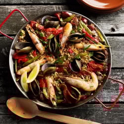 Paellera 10 Porciones Garcima: Hierro Pulido 42Cm La Ideal