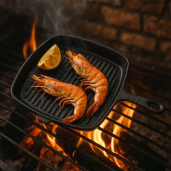 Sartén Grill Cuadrada Fierro Fundido 23Cm Lugano