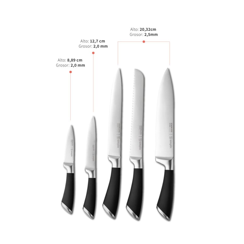 Set 5pzs Cuchillos Kuche...