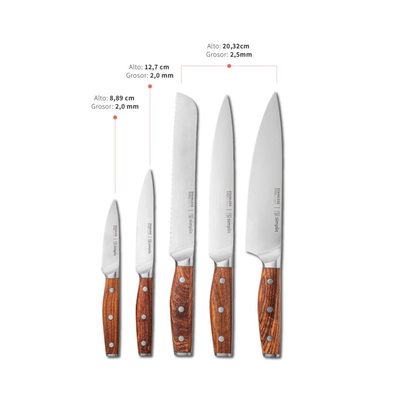 Set 5pzs Cuchillos Holz...