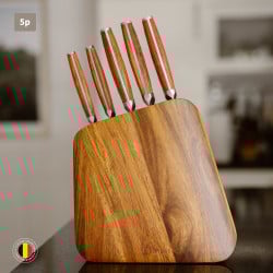 Set 5Pzs Cuchillos Holz Acero Inoxidable Y Taco Simplit