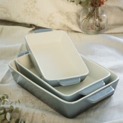 Set 3 Fuentes Ceramica Para Horno Celeste Simplit