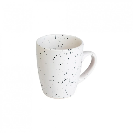 Set de vajilla Dots de Lugano 24 piezas diseño moderno blanco con pintas negras para tu mesa