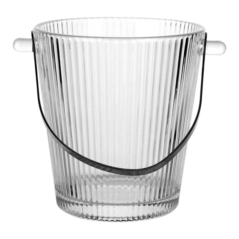 Hielera de Vidrio 0,9L New Static Lugano con pinzas, ideal para mantener tus bebidas frías. Diseño elegante y funcional.
