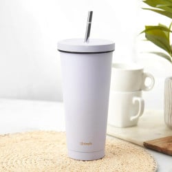 Vaso Térmico Tapa Y Bombilla 750Ml Morado Tumbler Simplit