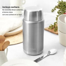 Termo De Comida Insulado 750Ml Acero Inox Gris Simplit
