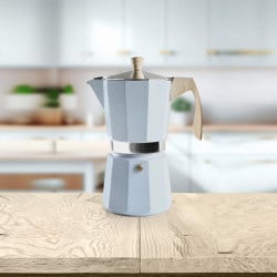 Cafetera Italiana Express Aluminio 300Ml Celeste Toscana Ibili