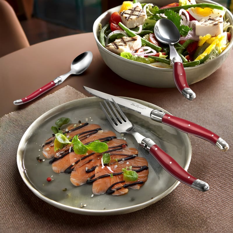 Juego Cubertería 24pc Traditon Rouge  Lou laguiole