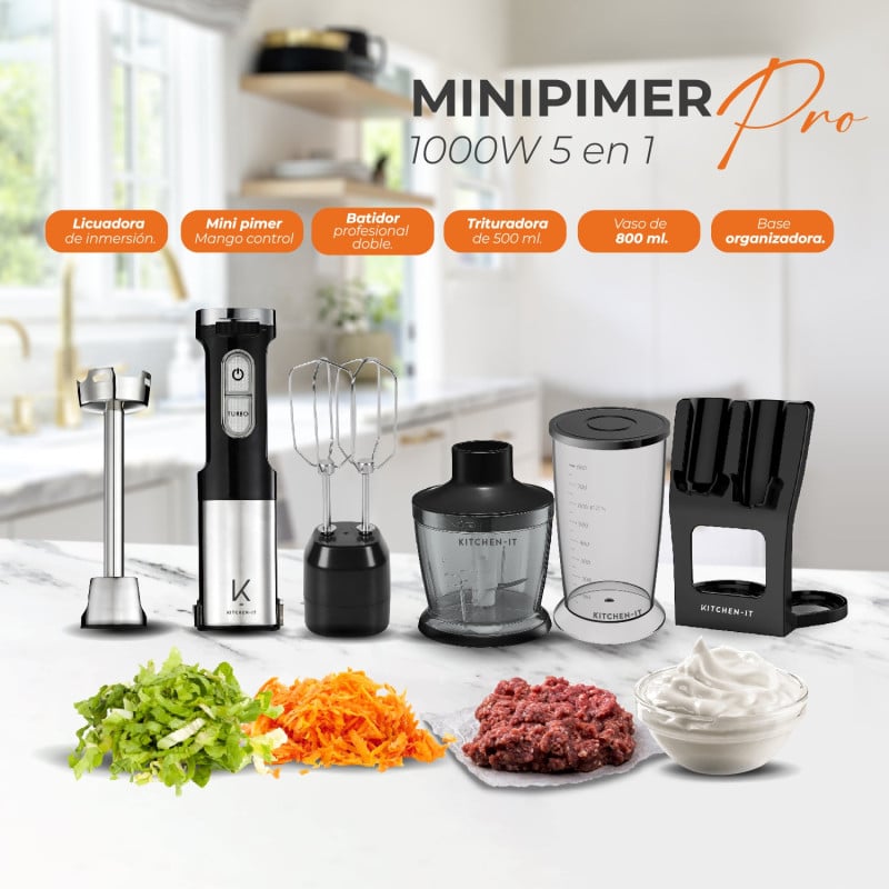 Minipimer Pro 1000W 5 en 1...