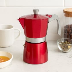 Cafetera Italiana Express 600Ml Aluminio Roja Evva Ibili