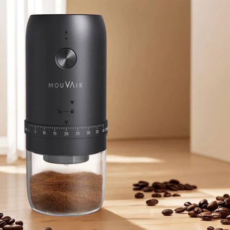 Moledor de Café Eléctrico Negro Mouvair