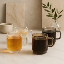 Set 4 Tazas De Vidrio 340Ml Color Lugano