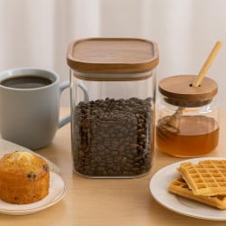 Canister De Borosilicato Con Tapa De Madera 10X12Cm Lugano
