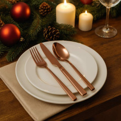 Set De Cubiertos 24 Piezas Goldrose Metal Lugano