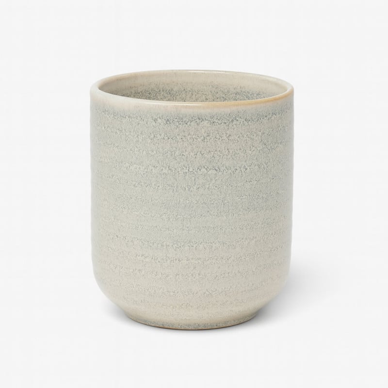 Vaso cerámico Marine Coast 260 ml, gres esmaltado artesanal, diseño moderno, menaje hogar, decoración costera.