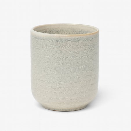 Vaso cerámico Marine Coast 260 ml, gres esmaltado artesanal, diseño moderno, menaje hogar, decoración costera.