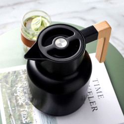 Termo Para Agua Fría Y Caliente 1L Negro Lugano