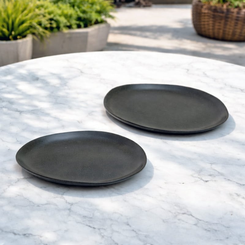 Plato Bajo Melamina Grafito...