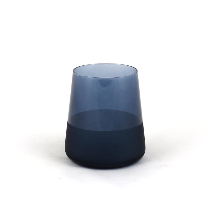 Set 4 vasos bajos 420ml azul Rakle. Cristalería hogar, diseño moderno, menaje cocina. Vajilla elegante, vasos durables y sofi...