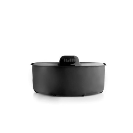 Recipiente redondo de silicona 20cm para freidora de aire Ibili. Accesorio de cocina para freír sin aceite. Antiadherente y f...