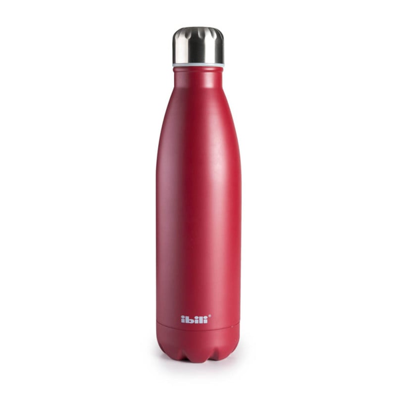 Botella Térmica 0 5L Acero Inoxidable Roja Ibili mantiene bebidas frías calientes estilo y funcionalidad garantizados