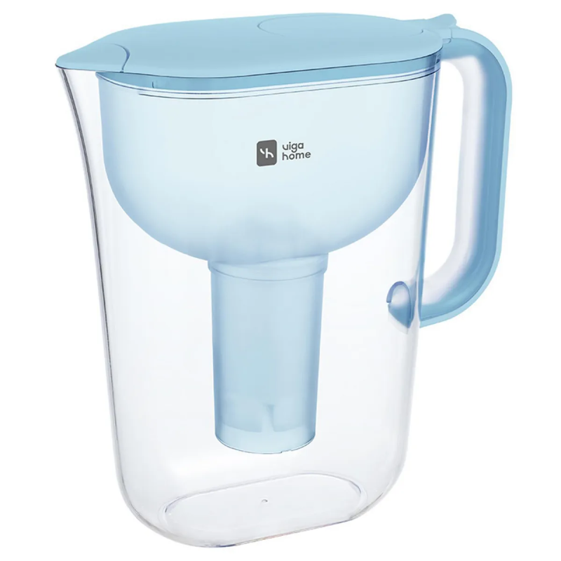 Jarra Purificadora de Agua 2L Celeste VigaHome, diseño moderno y elegante, ideal para hogar, agua limpia y fresca.
